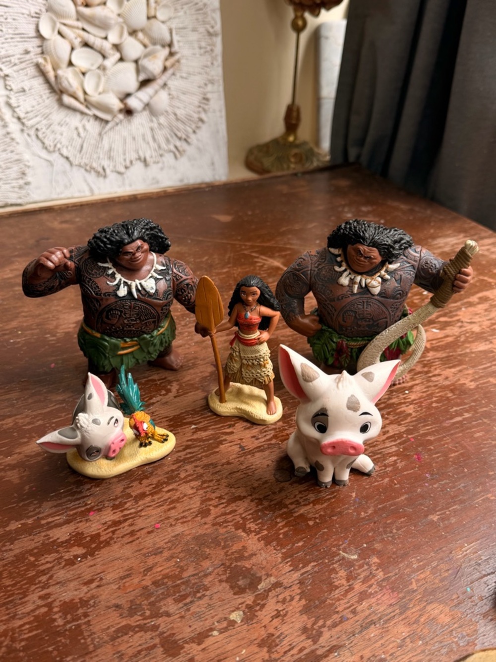 Disney Store Moana PVC toy Figures Play Figures, cake toppers lot of 5